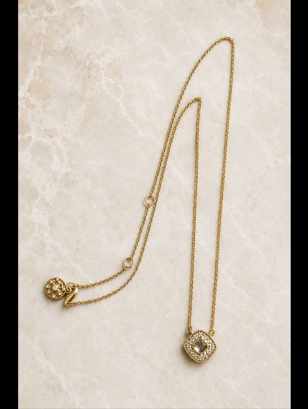 Freida Rothman Vault Gold Vermeil Over Sterling Silver Pave Set Crystal Pendant